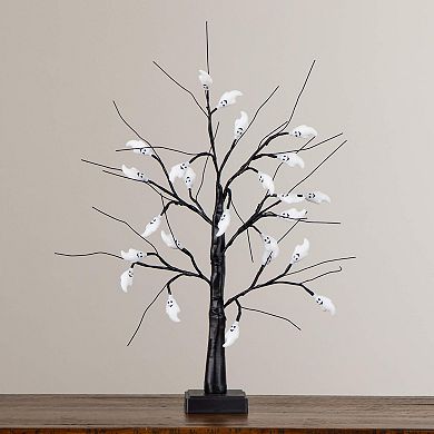 Nearly Natural 2-ft. Pre-Lit Artificial Halloween Ghost Twig Tree with LED Lights