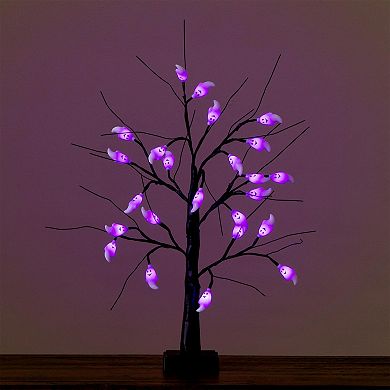 Nearly Natural 2-ft. Pre-Lit Artificial Halloween Ghost Twig Tree with LED Lights