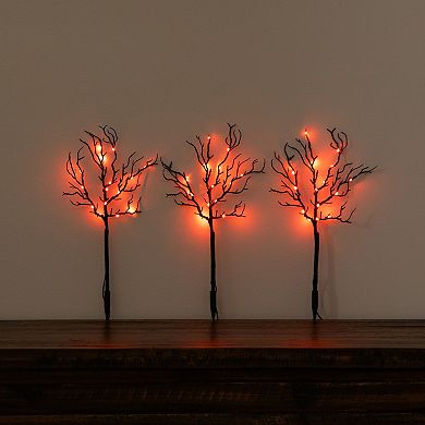 Nearly Natural Set of 3 14-Inch Pre-Lit Artificial Twig Branches with 45 LED Lights
