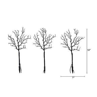 Nearly Natural Set of 3 14-Inch Pre-Lit Artificial Twig Branches with 45 LED Lights