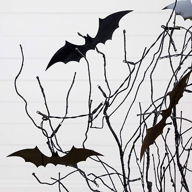 nearly natural 4-ft. Pre-Lit Artificial Halloween Twig Tree with Bats & 50 LED Lights
