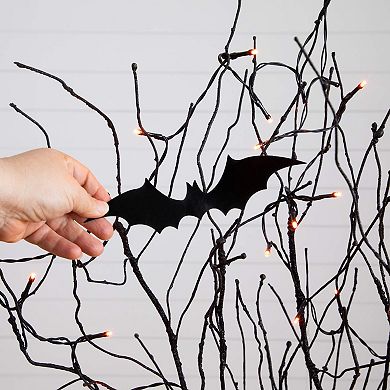 nearly natural 4-ft. Pre-Lit Artificial Halloween Twig Tree with Bats & 50 LED Lights