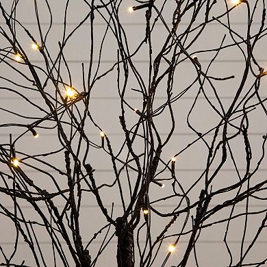nearly natural 5-ft. Pre-Lit Artificial Halloween Twig Tree with Bats & LED Lights