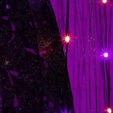 Nearly Natural 7-ft. Pre-Lit Artificial Halloween Black Willow Tree with LED Lights