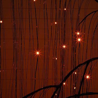 Nearly Natural 7-ft. Pre-Lit Artificial Halloween Black Willow Tree with LED Lights