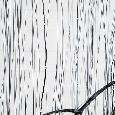 Nearly Natural 7-ft. Pre-Lit Artificial Halloween Black Willow Tree with LED Lights