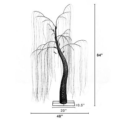 Nearly Natural 7-ft. Pre-Lit Artificial Halloween Black Willow Tree with LED Lights