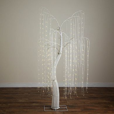 nearly natural 7-ft. Pre-Lit Artificial White Willow Tree with 400 LED Lights