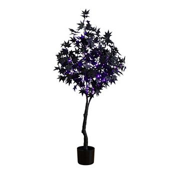 nearly natural 4-ft. Pre-Lit Artificial Halloween Black Maple Tree with LED Lights