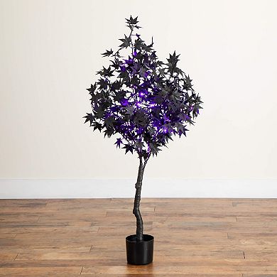 nearly natural 4-ft. Pre-Lit Artificial Halloween Black Maple Tree with LED Lights