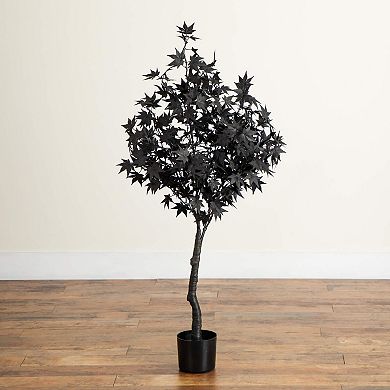 nearly natural 4-ft. Pre-Lit Artificial Halloween Black Maple Tree with LED Lights