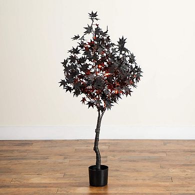 nearly natural 4-ft. Pre-Lit Artificial Halloween Black Maple Tree with LED Lights