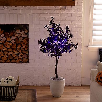 nearly natural 4-ft. Pre-Lit Artificial Halloween Black Maple Tree with LED Lights
