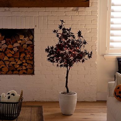 nearly natural 4-ft. Pre-Lit Artificial Halloween Black Maple Tree with LED Lights