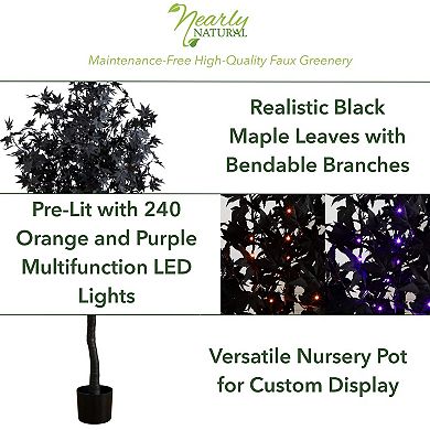 nearly natural 5-ft. Pre-Lit Artificial Halloween Maple Tree with 240 LED Lights