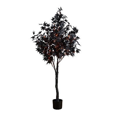 nearly natural 5-ft. Pre-Lit Artificial Halloween Maple Tree with 240 LED Lights