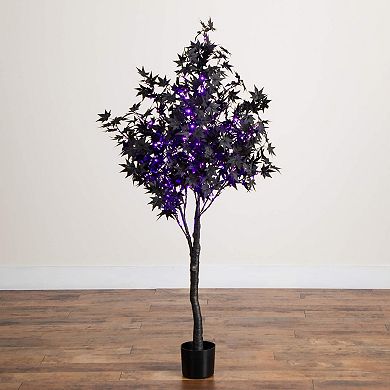 nearly natural 5-ft. Pre-Lit Artificial Halloween Maple Tree with 240 LED Lights