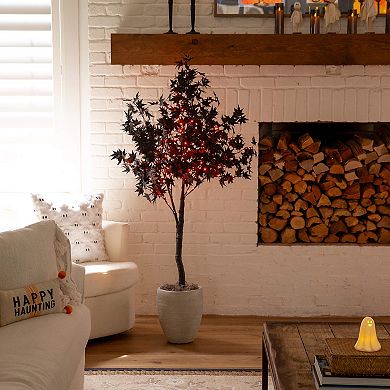 nearly natural 5-ft. Pre-Lit Artificial Halloween Maple Tree with 240 LED Lights