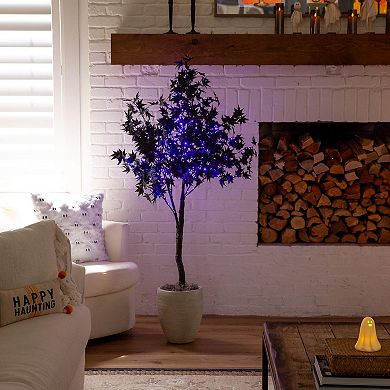 nearly natural 5-ft. Pre-Lit Artificial Halloween Maple Tree with 240 LED Lights