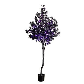 nearly natural 6-ft. Pre-Lit Artificial Black Maple Tree with 300 LED Lights