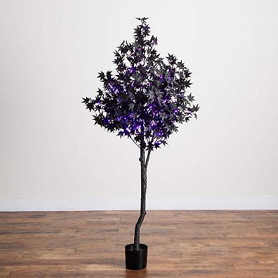 nearly natural 6-ft. Pre-Lit Artificial Black Maple Tree with 300 LED Lights