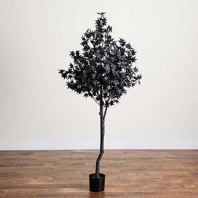 nearly natural 6-ft. Pre-Lit Artificial Black Maple Tree with 300 LED Lights
