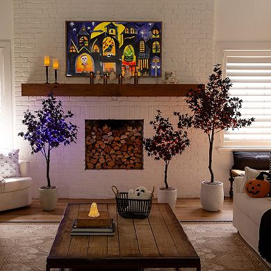 nearly natural 6-ft. Pre-Lit Artificial Black Maple Tree with 300 LED Lights