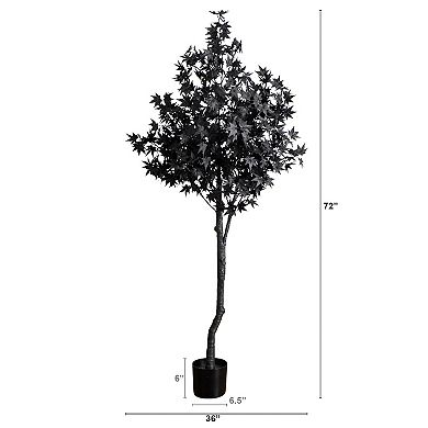 nearly natural 6-ft. Pre-Lit Artificial Black Maple Tree with 300 LED Lights