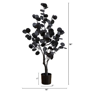 nearly natural 3-ft. Pre-Lit Artificial Eucalyptus Tree with 80 LED Lights