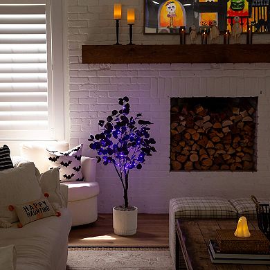nearly natural 4-ft. Pre-Lit Artificial Eucalyptus Tree with 160 LED Lights
