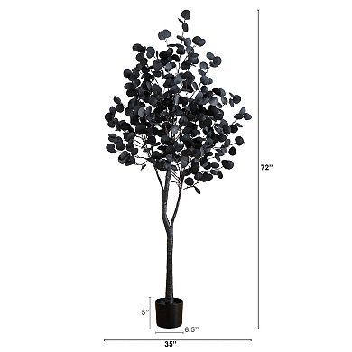 nearly natural 6-ft. Pre-Lit Artificial Eucalyptus Tree with 300 LED Lights