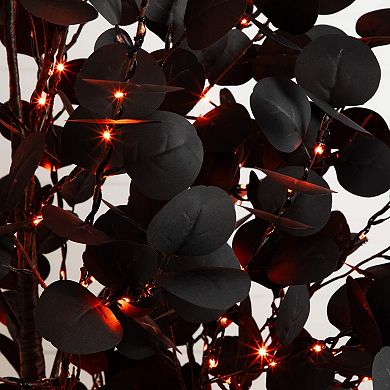 nearly natural 7-ft. Pre-Lit Artificial Black Eucalyptus Tree with 420 LED Lights