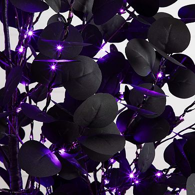 nearly natural 7-ft. Pre-Lit Artificial Black Eucalyptus Tree with 420 LED Lights
