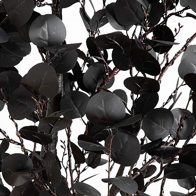 nearly natural 8-ft. Pre-Lit Artificial Halloween Eucalyptus Tree with LED Lights