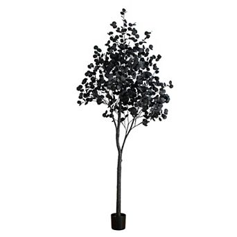 nearly natural 9-ft. Pre-Lit Artificial Black Eucalyptus Tree with 700 LED Lights