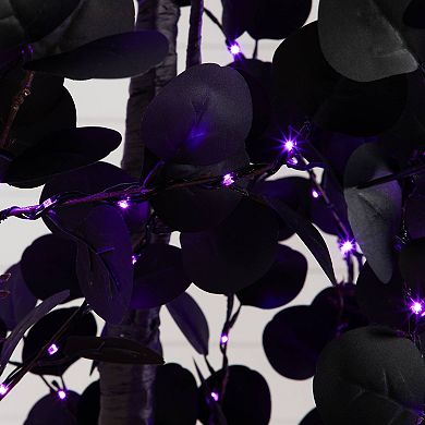 nearly natural 9-ft. Pre-Lit Artificial Black Eucalyptus Tree with 700 LED Lights
