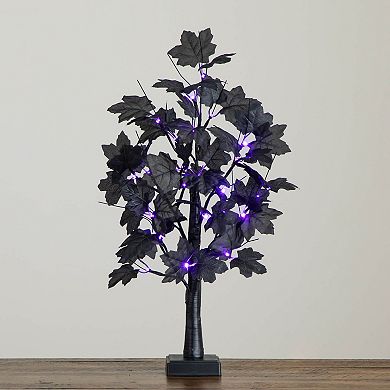 nearly natural 2-ft. Pre-Lit Artificial Halloween Black Maple Tree with LED Lights