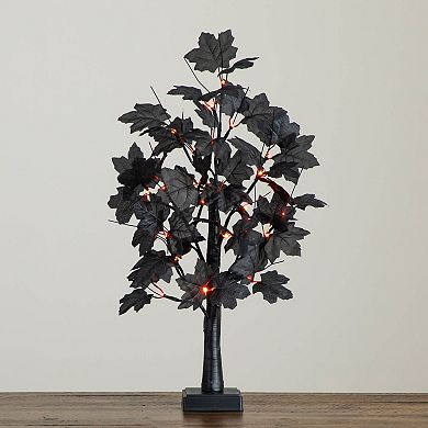 nearly natural 2-ft. Pre-Lit Artificial Halloween Black Maple Tree with LED Lights