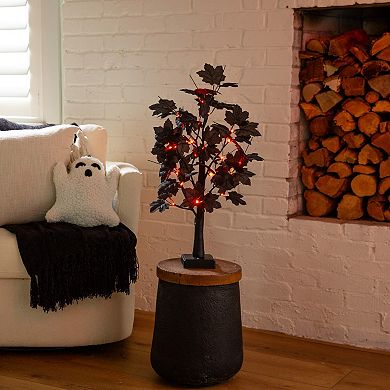 nearly natural 2-ft. Pre-Lit Artificial Halloween Black Maple Tree with LED Lights