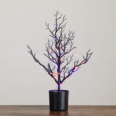 Nearly Natural 2-ft. Pre-Lit Artificial Halloween Twig Tree with LED Lights