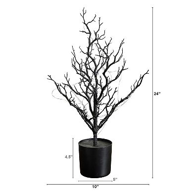 Nearly Natural 2-ft. Pre-Lit Artificial Halloween Twig Tree with LED Lights