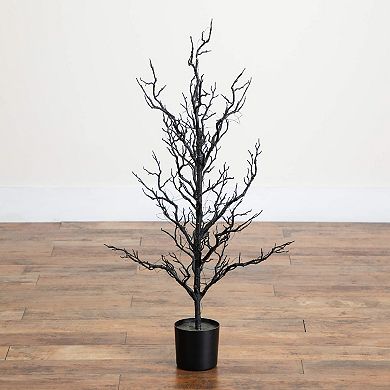 Nearly Natural 3-ft. Pre-Lit Artificial Halloween Twig Tree with LED Lights