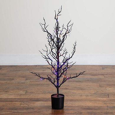Nearly Natural 3-ft. Pre-Lit Artificial Halloween Twig Tree with LED Lights