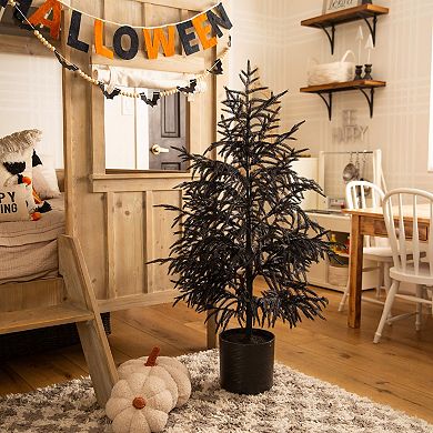 Nearly Natural 4-ft. Artificial Black Norfolk Pine Christmas Tree