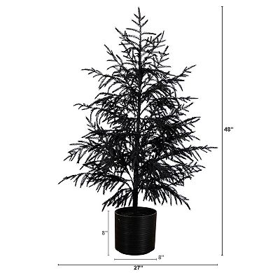 Nearly Natural 4-ft. Artificial Black Norfolk Pine Christmas Tree