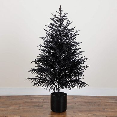 Nearly Natural 5-ft. Artificial Black Norfolk Pine Christmas Tree with Natural Look