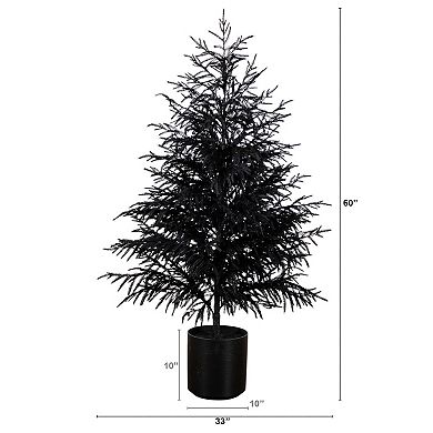 Nearly Natural 5-ft. Artificial Black Norfolk Pine Christmas Tree with Natural Look