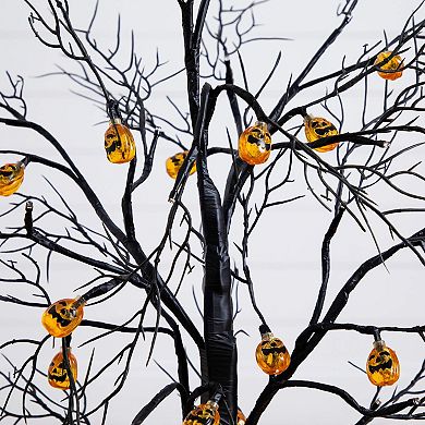 nearly natural 3-ft. Pre-Lit Artificial Halloween Twig Tree with 18 LED Pumpkin Lights