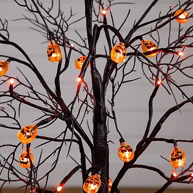 nearly natural 3-ft. Pre-Lit Artificial Halloween Twig Tree with 18 LED Pumpkin Lights