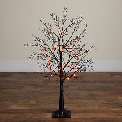 nearly natural 3-ft. Pre-Lit Artificial Halloween Twig Tree with 18 LED Pumpkin Lights
